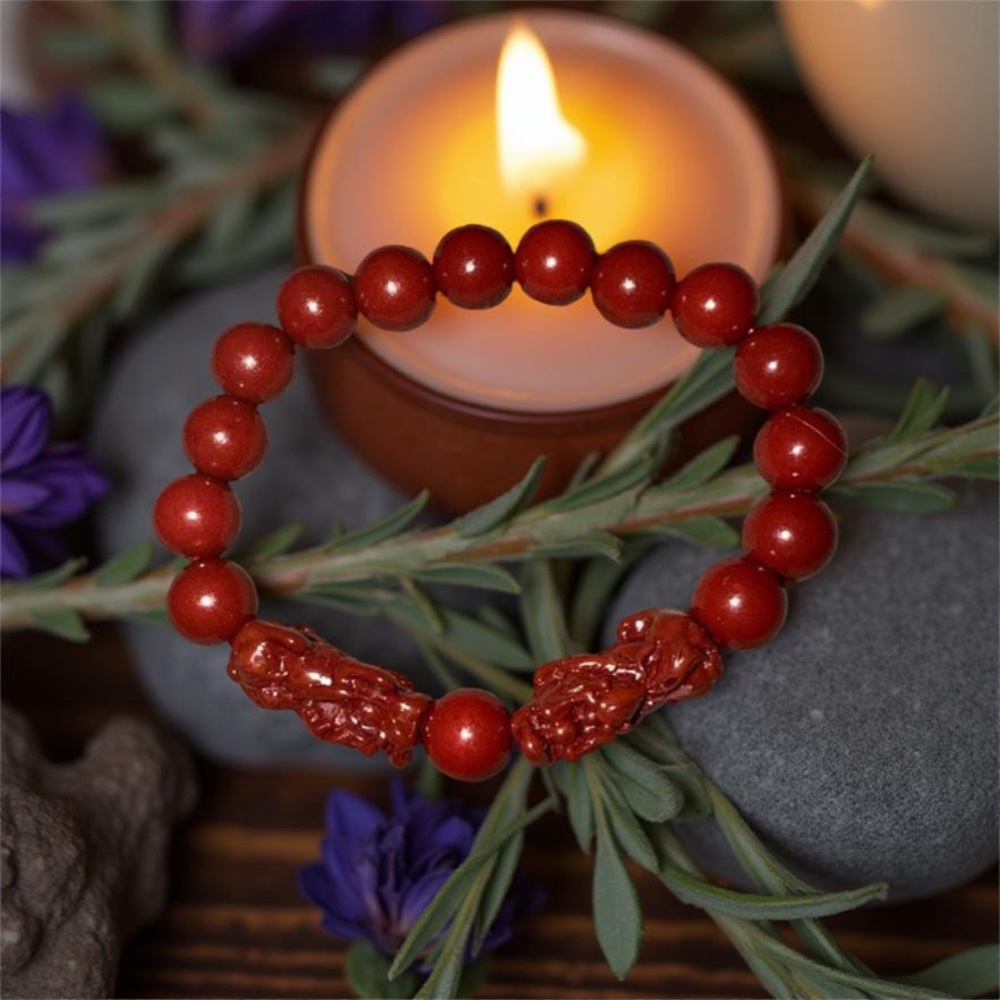10mm  🔥 Cinnabar Bracelet with Pixiu’s ❤️